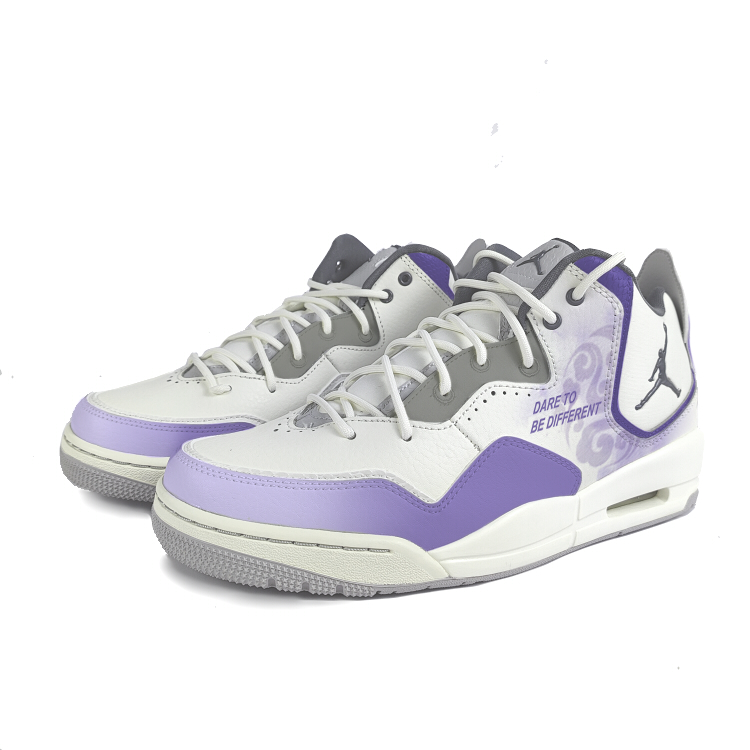 Jordan Courtside 23 Cushioning Slip Resistant Mid top Vintage Basketball Shoes Men’s Purple White