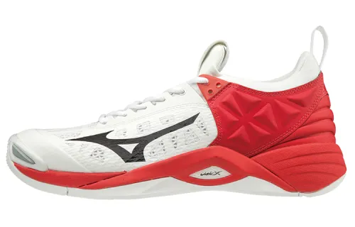 Mizuno Volleyball Shoes Unisex Low Top White/Red/Black