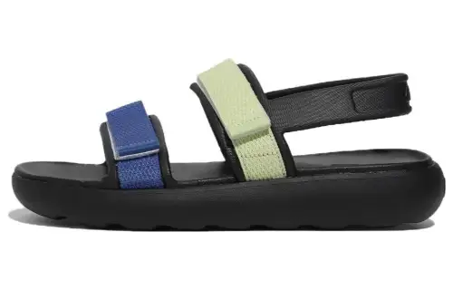 FILA Drifter Tube Sandals Slip Resistant Abrasion Resistant Sports Sandals Unisex Black Blue Korean Style