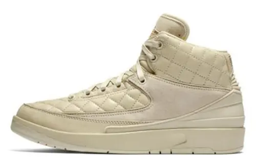 Jordan Air Jordan 2 Retro Just Don Beach patchwork versatile mid-top retro basketball shoes men's beige 2016 version