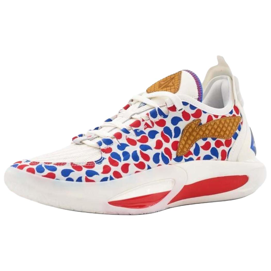 Li Ning JB3 Cushioning, Wear Resistant Low top Basketball Shoes Unisex White Blue Red