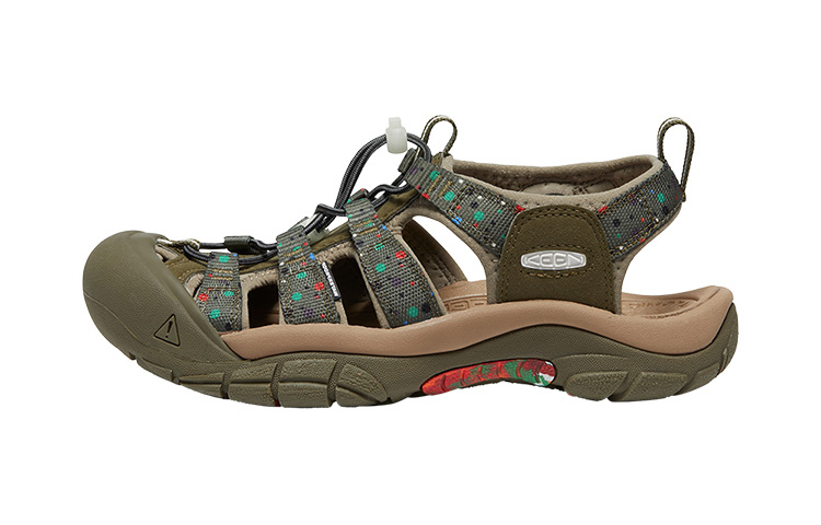 Keen x FUJI ROCK Newport Retro River Trekking Shoes Women's Printed Pattern Jasper