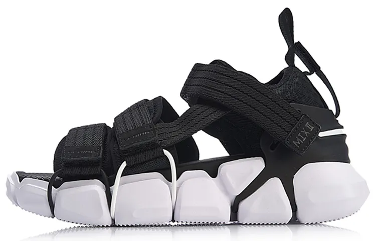 Li Ning Paris Fashion Apparel Week Mix 2 Platform Beach Sandals Unisex Black White