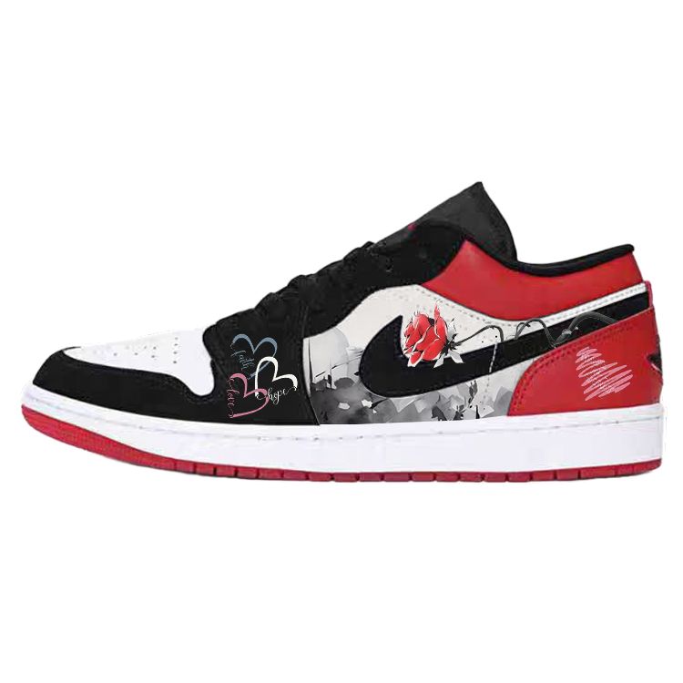 Jordan Air Jordan 1 Vintage Basketball Shoes Unisex Low Top Black/Red
