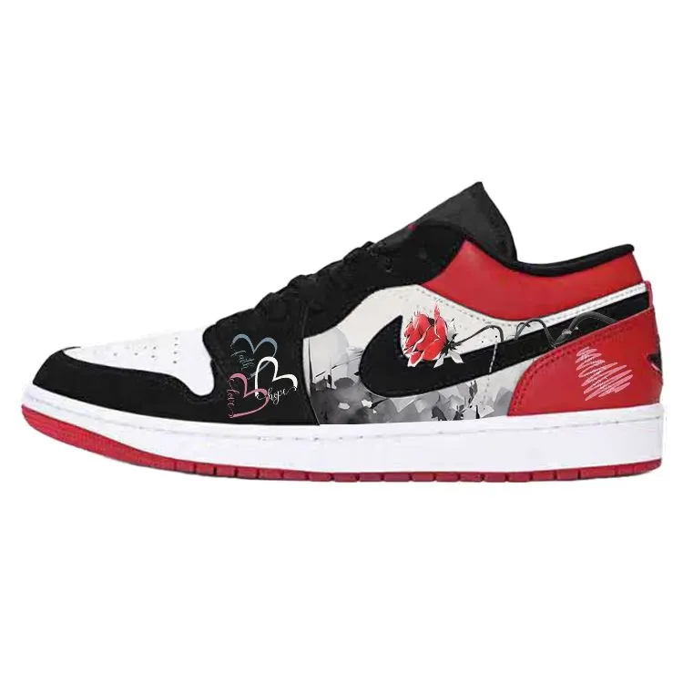 Jordan Air Jordan 1 Vintage Basketball Shoes Unisex Low Top Black/Red