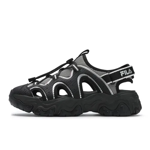 FILA Fila FLUID 5 SANDAL Cat Claw Shoes River Girl Versatile Trendy Fashion Personality Casual Retro Beach Sandals Women's Black Gray