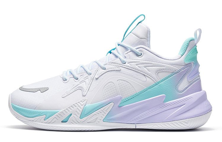 XTEP Abrasion Resistant Breathable Slip Resistant Low top Basketball Shoes Men’s White Purple
