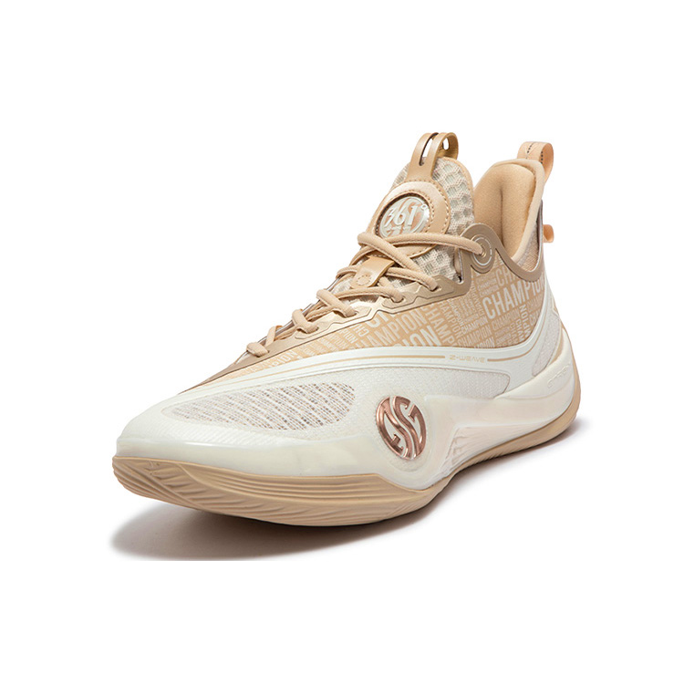 361° Zen 6 Basketball Shoes Men’s Low Top Feather White/Champagne Gold