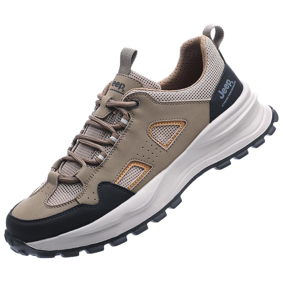 Jeep Microfiber Leather Moisture wicking Low top Hiking Shoes Men’s