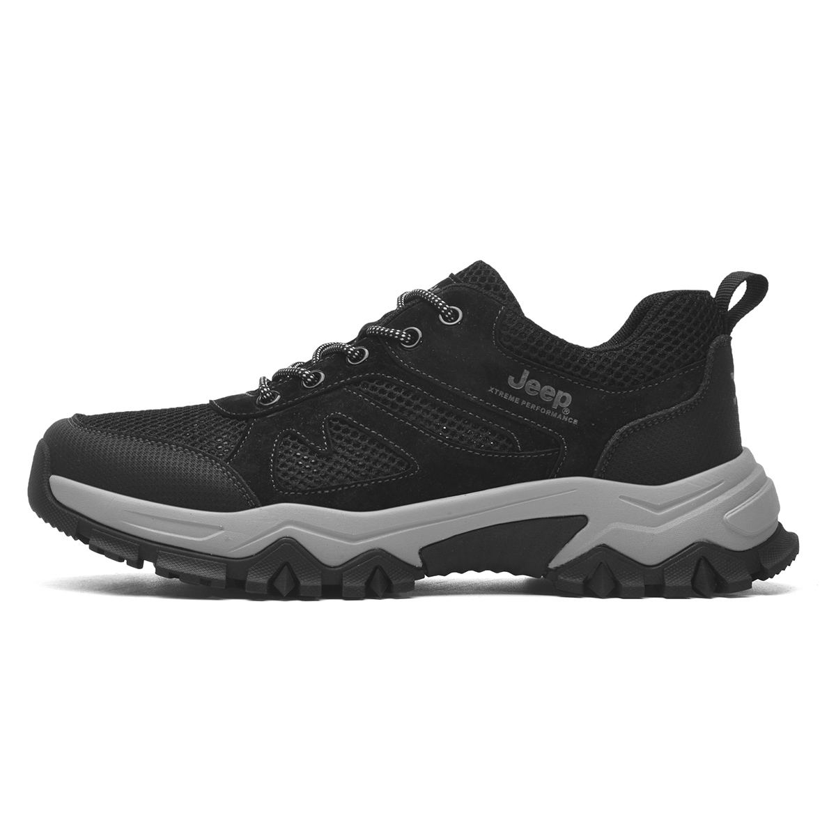 Jeep Textile, Pigskin Comfortable Round Toe Abrasion Resistant Breathable Low top Mountaineering Hiking Shoes Unisex