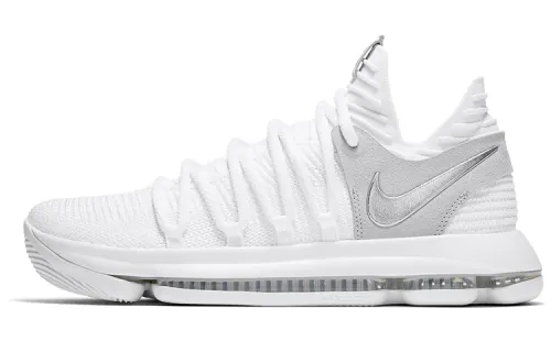 Nike KD 10 Still KD actual combat shock-absorbing, non-slip, wear-resistant, wrapped, supportive and rebound low-top basketball shoes, men's style, pure white