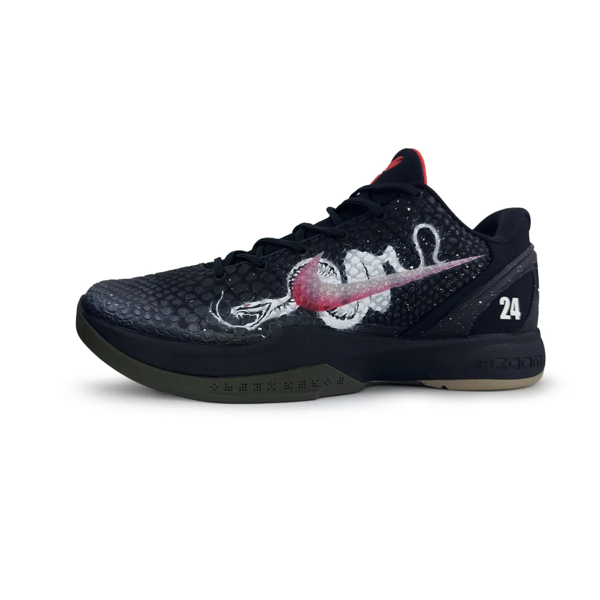 Nike Zoom Kobe 6 Anti Rollover Anti rollover Low top Basketball Shoes Unisex Black Silver