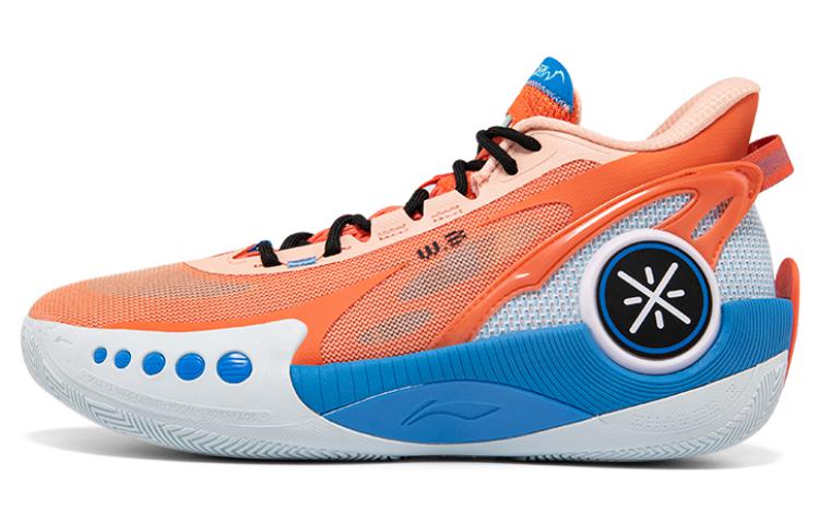 Li Ning Shadow 3 Way Of Wade Cushioning Abrasion Resistant Slip Resistant Low top Basketball Shoes Men's Orange Blue