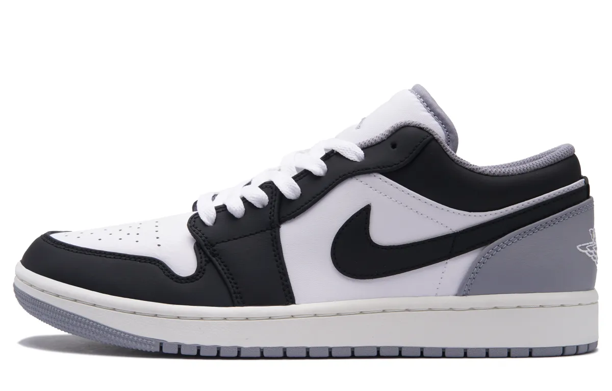 Jordan Air Jordan 1 Wear resistant And Lightweight Low top Vintage Basketball Shoes Men's Black Gray