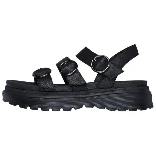 Skechers One Strap Sandals Medium Heel Women's Black