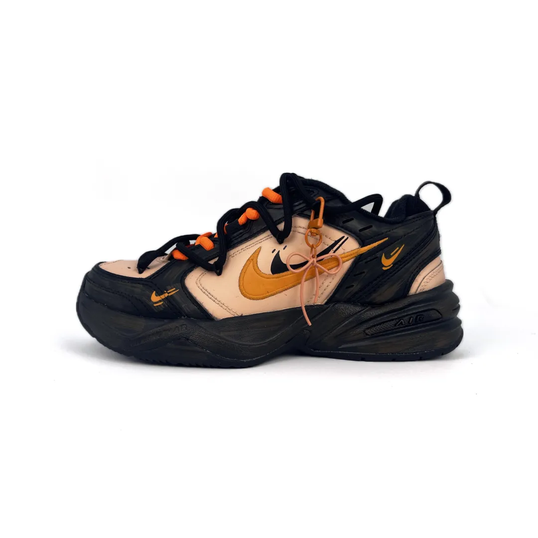 Nike Air Monarch 4 Low top Chunky Sneakers Unisex Black Orange