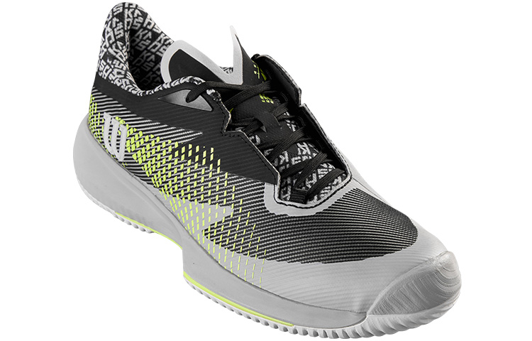 Wilson Kaos Swift Textile, Artificial Leather Breathable Low top Tennis Shoes Men’s White Black Yellow
