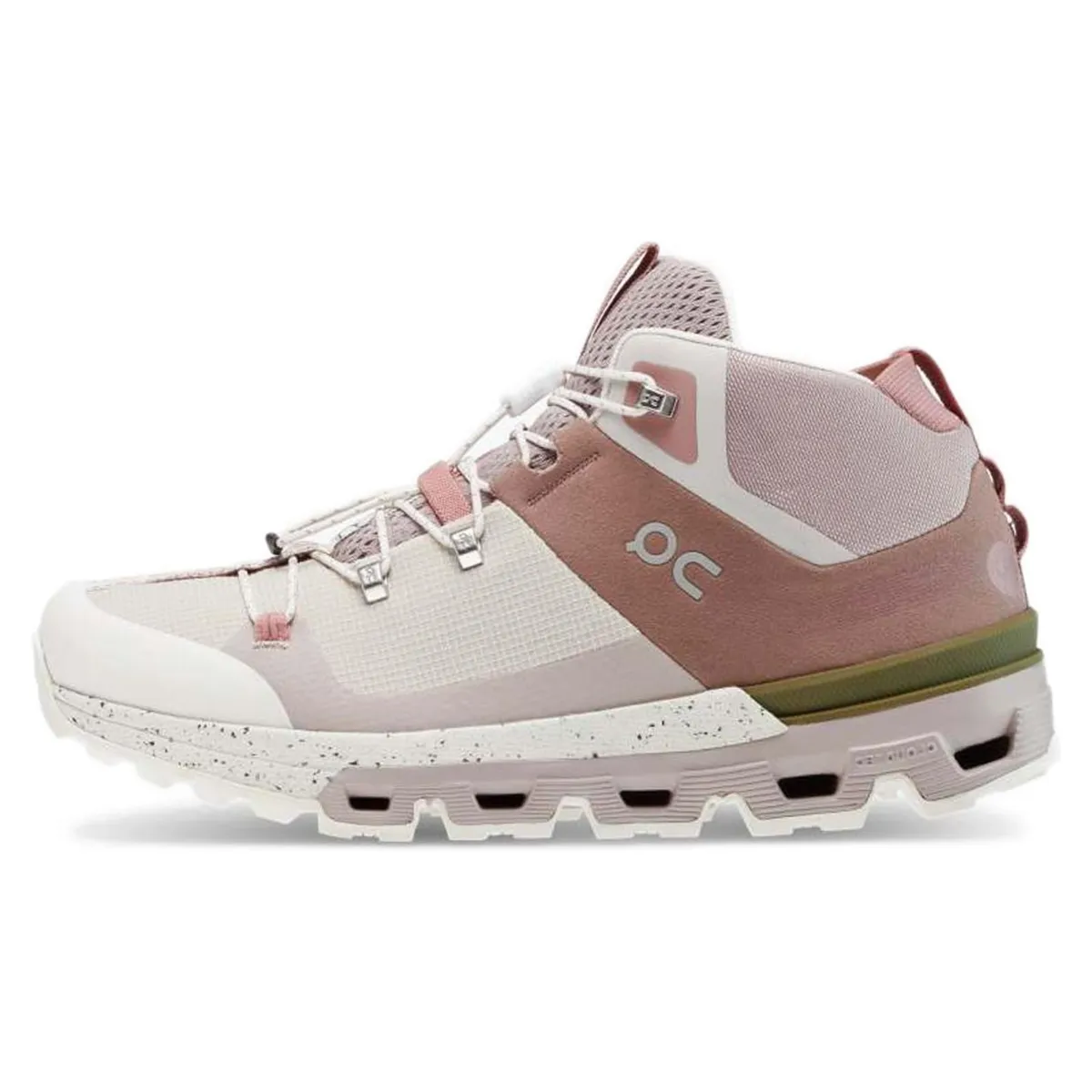 On Cloudtra Comfortable Round Toe Cushioning Mid top Mountaineering Shoes Women's Beige Pink