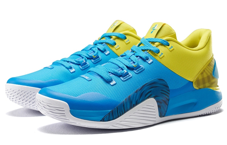 XTEP Lin Generation Basketball Shoes Men’s Low Top Blue Yellow