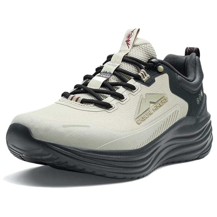 XTEP Lightweight Abrasion Resistant Low top Mountaineering & Hiking Shoes Men’s White Black