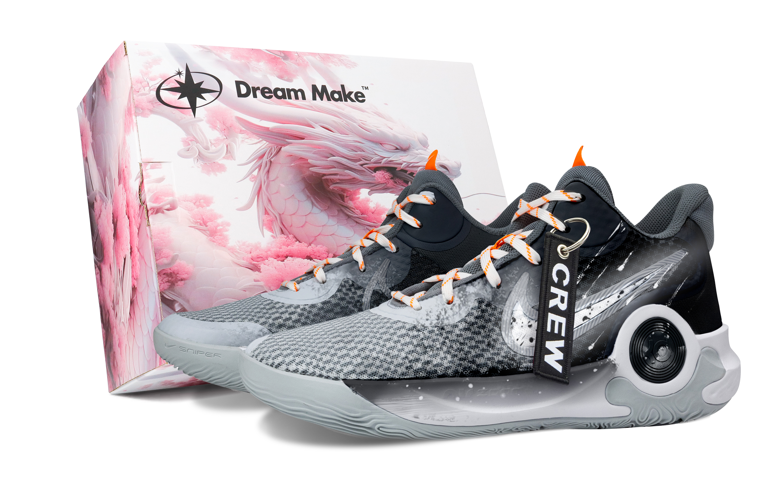 Nike KD Trey 5 IX Falling Pink Box Fabric Cushioning Breathable Mid top Basketball Shoes Unisex Black