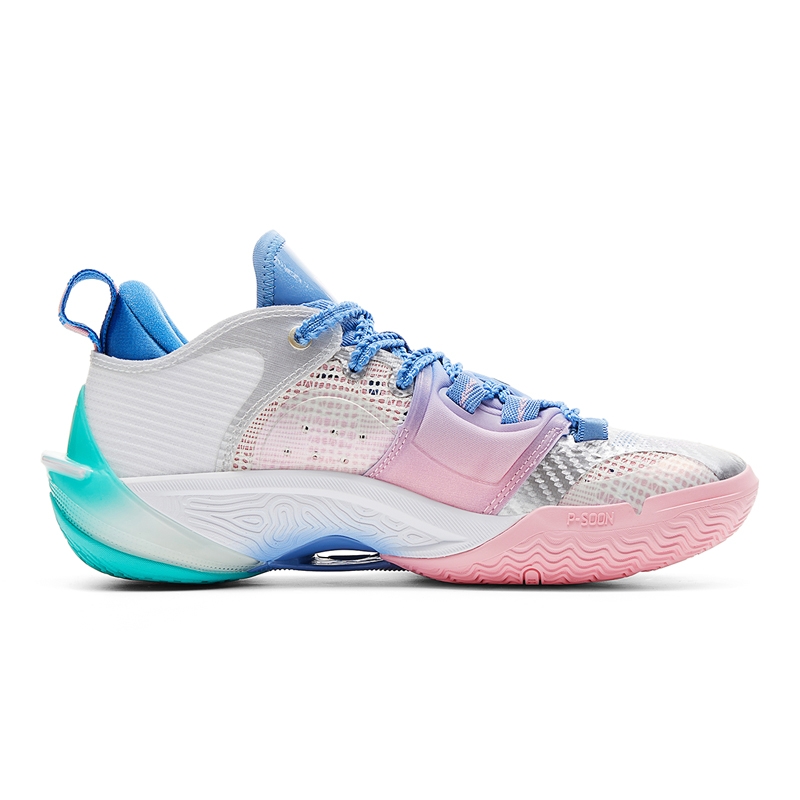 PEAK Basketball Shoes Women’s Low Top White/Sky Blue/Pink