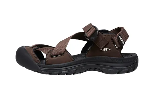 Keen Zerraport 2 Fabric Beach Sandals River Trekking Shoes Men's Dark Earth Brown Black