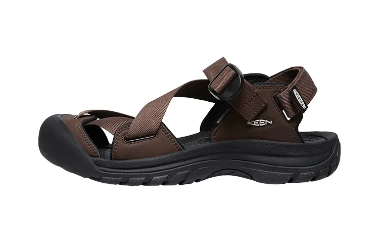 Keen Zerraport 2 Fabric Beach Sandals River Trekking Shoes Men's Dark Earth Brown Black