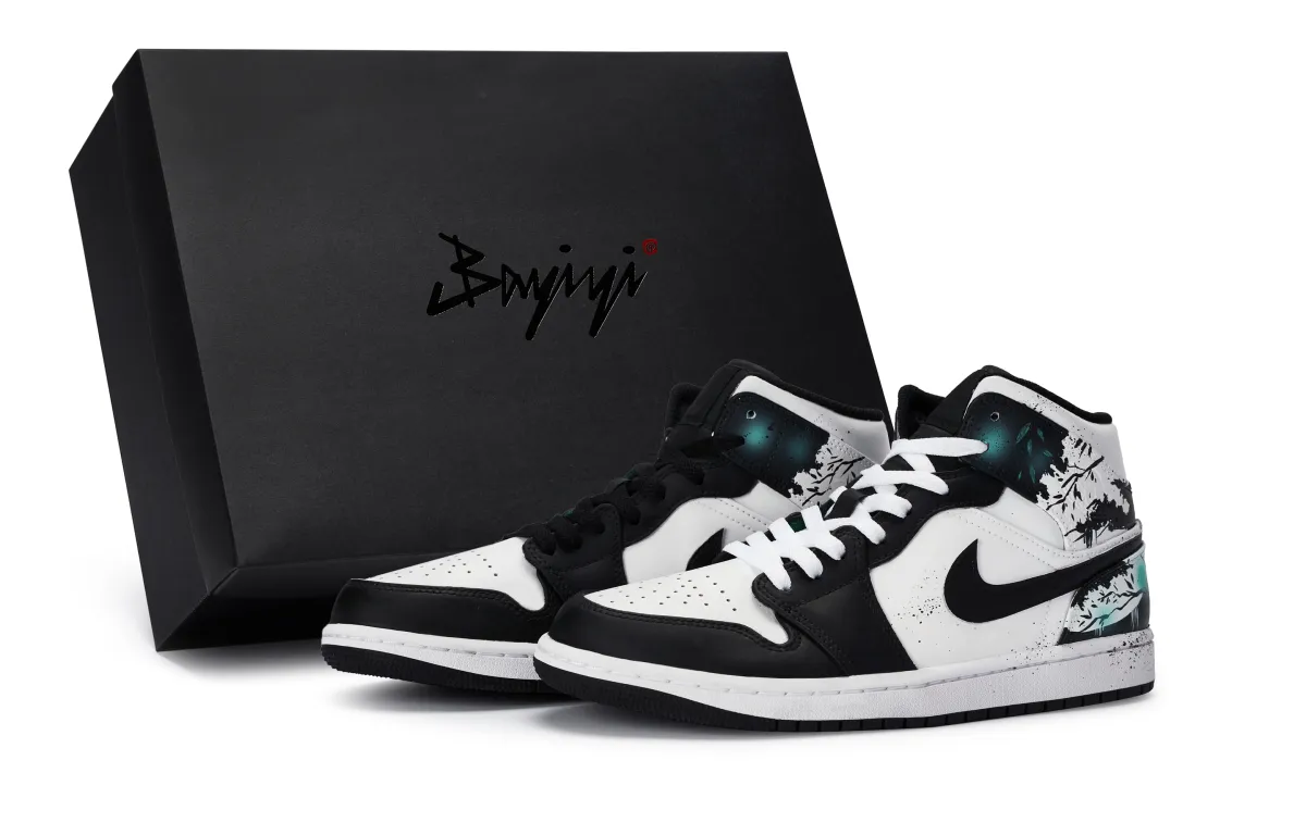 Jordan Air Jordan 1 Vintage Basketball Shoes Women's Mid Top Blue Green