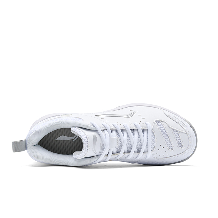 Li Ning Rocket Shoe 2.0 Slip Resistant, Breathable, Lightweight Low top Badminton Shoes Unisex White Silver