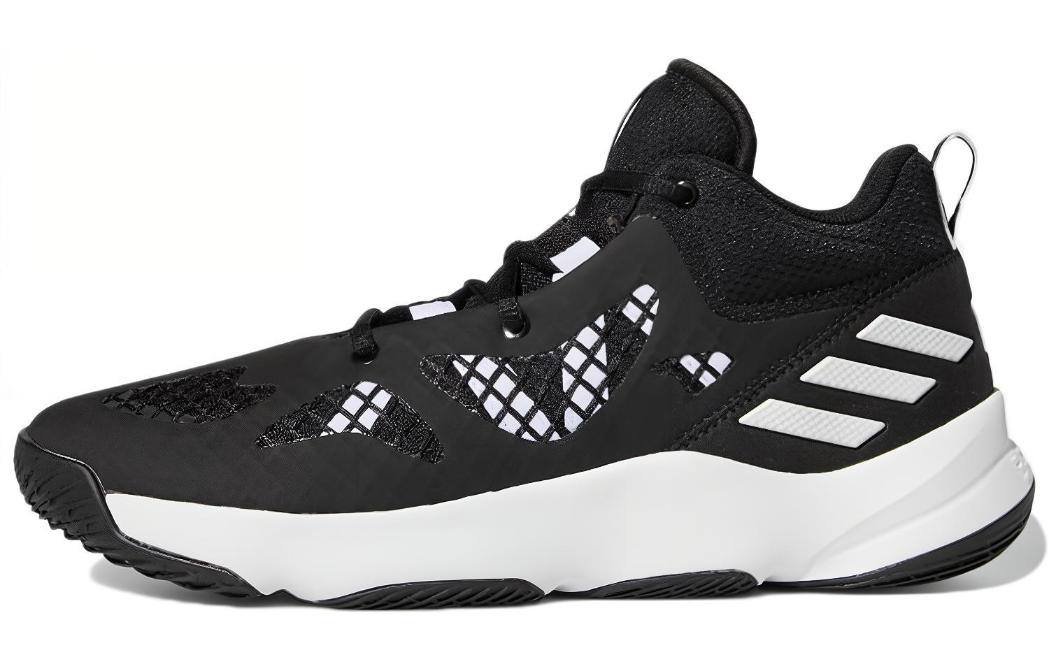 Adidas D Rose Son Of Chi Pro N3XT 2021 fabric comfortable and versatile non-slip low-top retro basketball shoes men's black and white