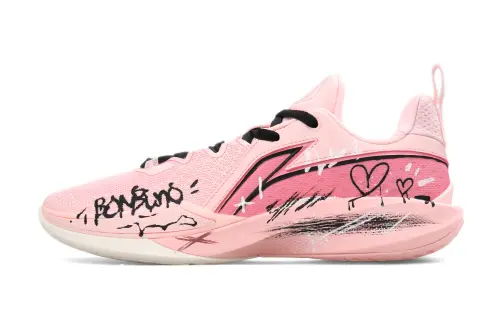 Li Ning Speed 2 Cushioning Breathable Rebound Low top Basketball Shoes Men's Pink
