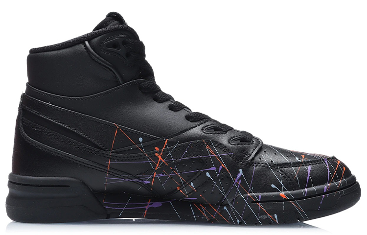 Li Ning 937 Deluxe Hi Synthetic Leather, Top Grain Cow Leather Cushioning Slip Resistant Abrasion Resistant Rebound