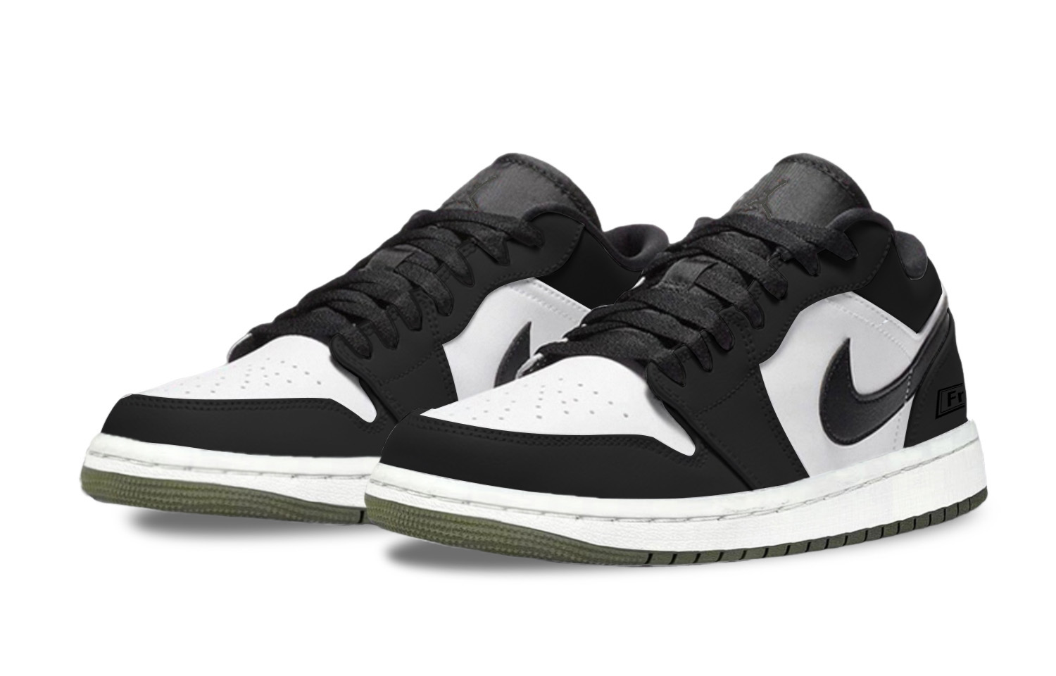 Jordan Air Jordan 1 Black White, Shopping Bag Abrasion Resistant Low top Vintage Basketball Shoes Unisex