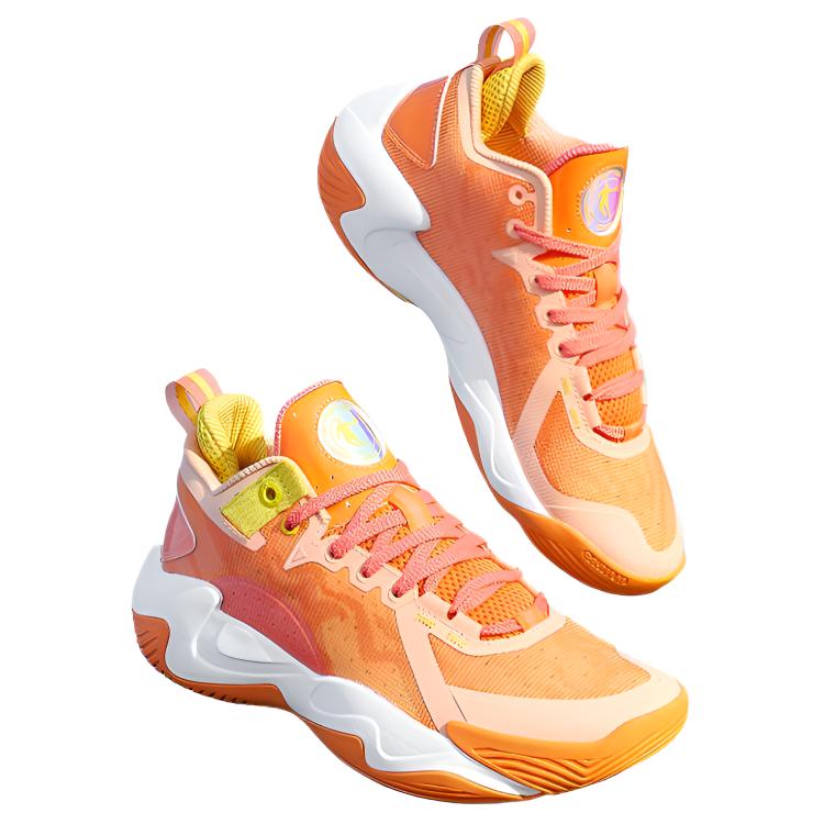 QIAODAN Broken Shadow 5 Elite Abrasion Resistant Breathable Support Low top Basketball Shoes Men’s Orange