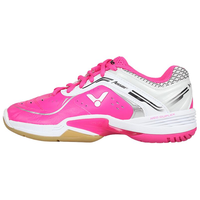 VICTOR Cushioning Breathable Low top Badminton Shoes Unisex Pink White