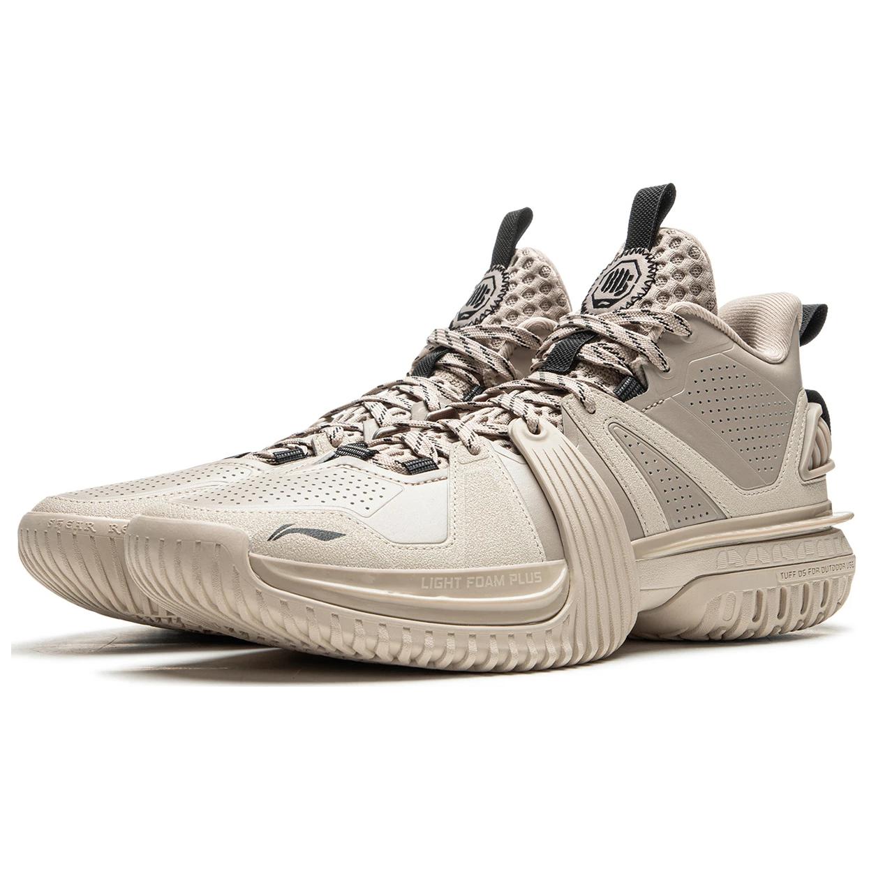 Li Ning Storm 2024 WNTR Cushioning Abrasion Resistant Rebound Grip High top Basketball Shoes Men’s Beige