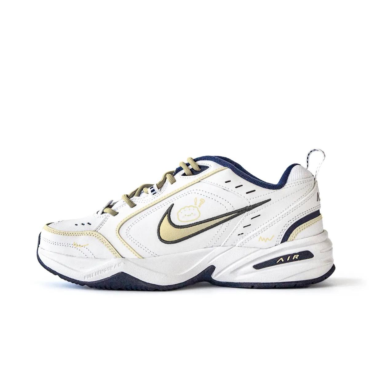 Nike Air Monarch 4 Sail Ban, Small Flower Slip Resistant Abrasion Resistant Low top Chunky Sneakers Unisex White