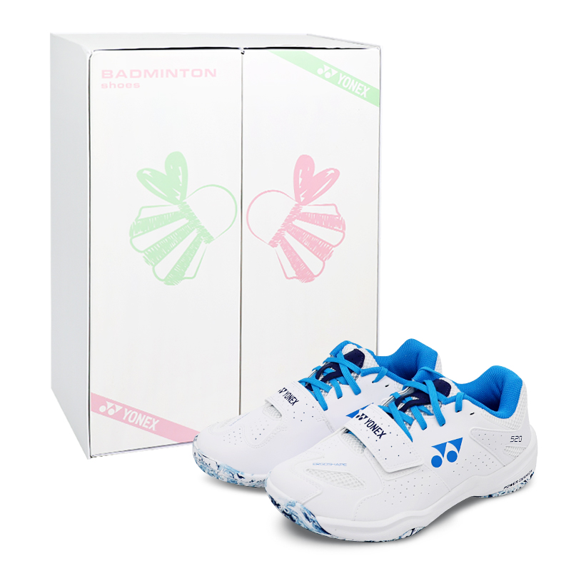 YONEX Cushioning Slip Resistant Abrasion Resistant Low top Badminton Shoes Unisex White Blue