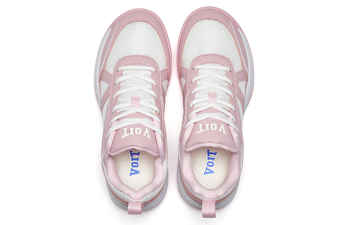 VOIT Abrasion Resistant Coverage Lightweight Low top Badminton Shoes Women’s Pink White
