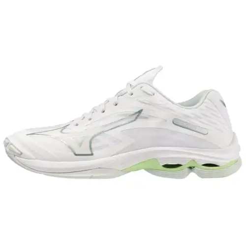 Mizuno Wave Lightning Z6 Slip Resistant, Abrasion Resistant, Breathable Low top Training Shoes Men's White Green