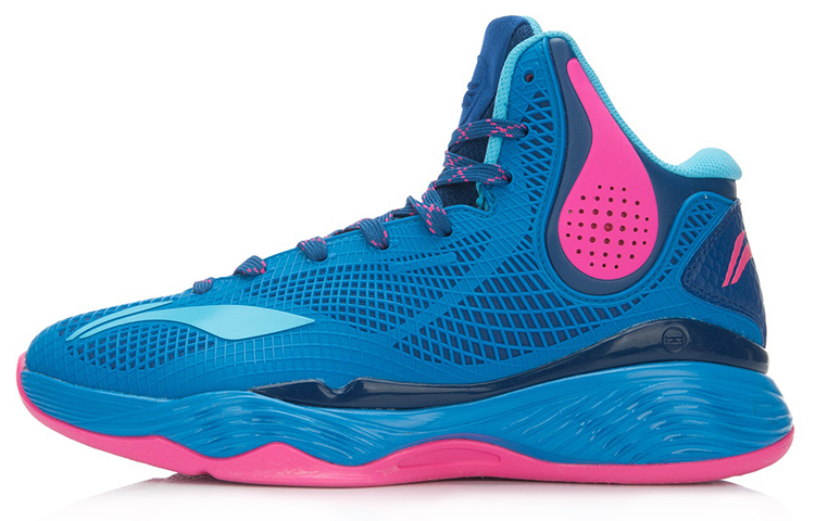 Li Ning Phantom Support High top Basketball Shoes Unisex Blue Red