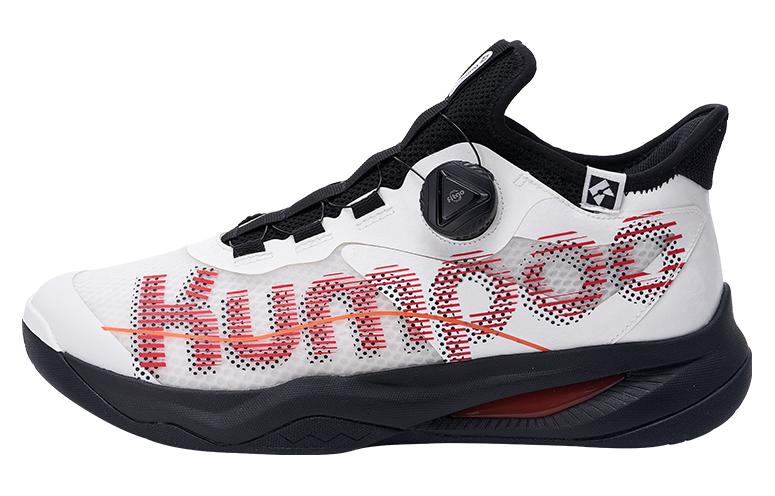 KUMPOO Thickened Fleece TPU, Mesh Low top Badminton Shoes Unisex White Red