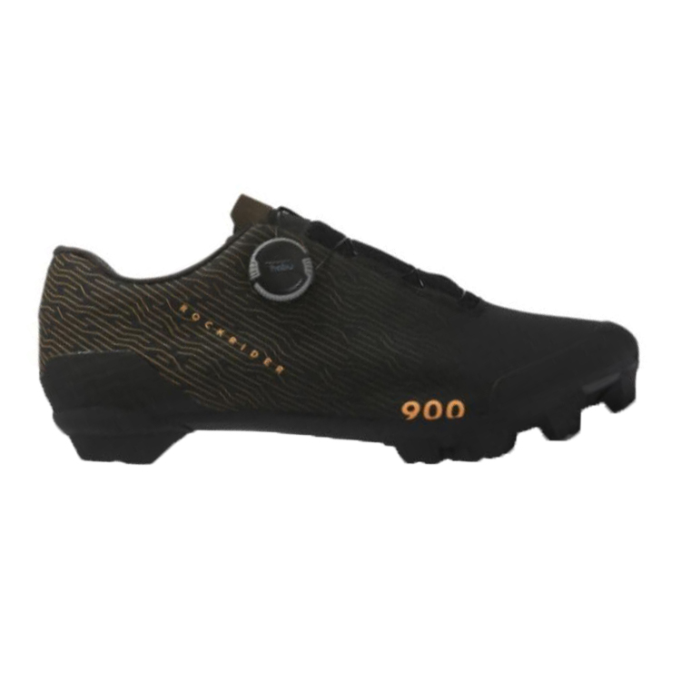 DECATHLON Cushioning Abrasion Resistant Cushioning, Wear Resistant Low top Cycling Shoes Men’s Black Orange