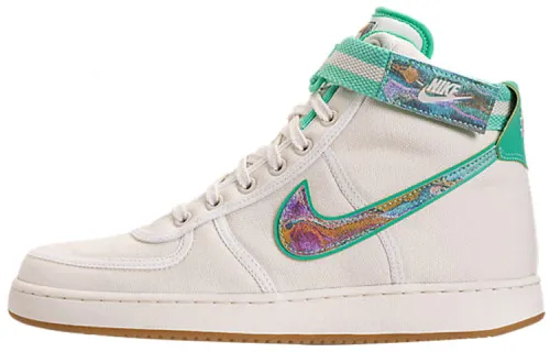 Supreme x Nike Air Vandal High Comfortable Shock Absorbing Support High Top Retro Basketball Shoes Men's White Blue