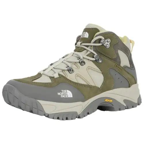 THE NORTH FACE Sierra Slip Resistant Abrasion Resistant Mid top Hiking Shoes Unisex Beige Gray Green