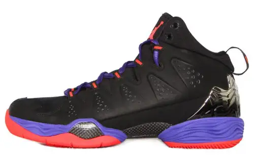 Jordan Melo M10 round toe lace-up shock-absorbing anti-slip high-top basketball shoes men's black and blue