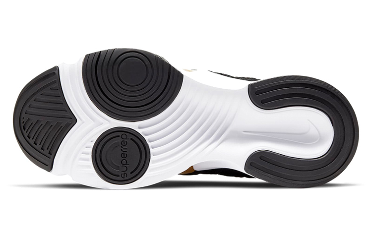 Женские кроссовки Nike SuperRep Groove (черно-бело-золотые) — фото 6