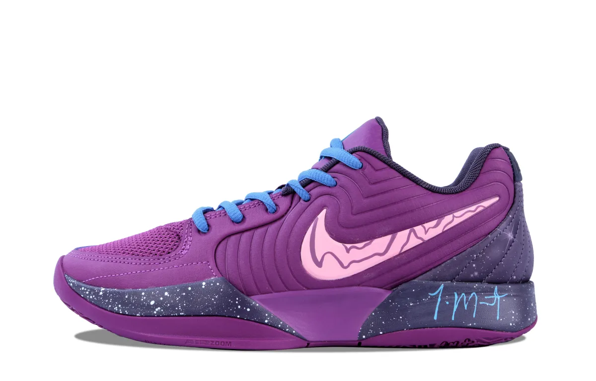 Nike Ja 2 Cushioning Abrasion Resistant Slip Resistant Low top Basketball Shoes Men's Pink Blue Purple