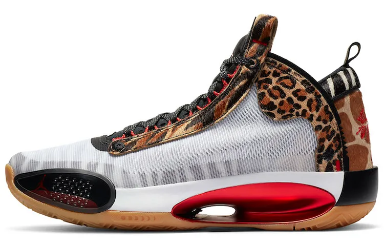 Jordan x Jayson Tatum Air Jordan 34 Welcome To The Zoo PE Zoo Cushioning Abrasion Resistant Mid top Basketball Shoes